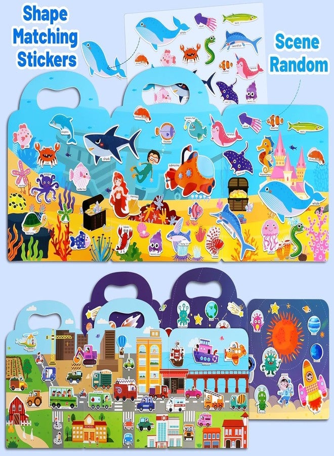 Slipps Reusable Sticker Books for Kids - Cute Waterproof Sticker for Toddler 2-6 Year Old Fun Travel Toys Learning Activities Girl Boy Gift Birthday Party Play Set (Vehicles+Ocean+Space) Pack of 3 - Image 3